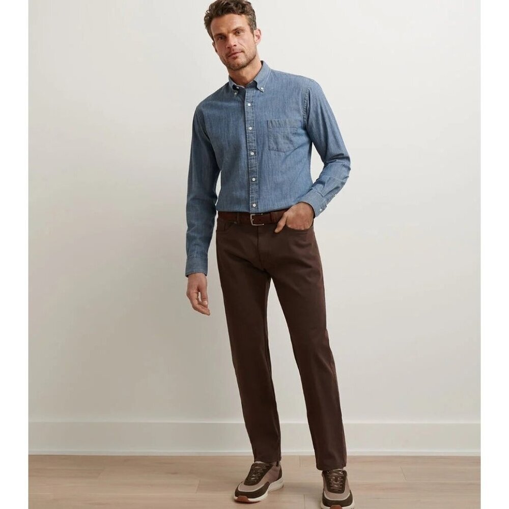 Peter Millar Signature Five-Pocket Pant Men's 34 NEW Brown $178 [jb]